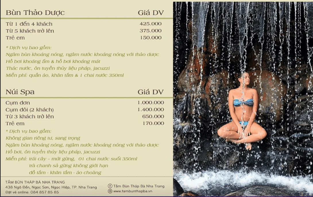 Bảng giá tắm bùn tháp bà 2